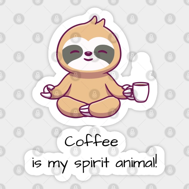 Sloth Namate Yoga and Coffee Sticker by 617406